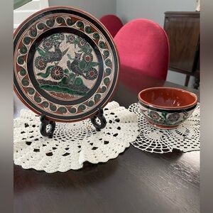 Handcrafted Ceramic Plate and Cup Set